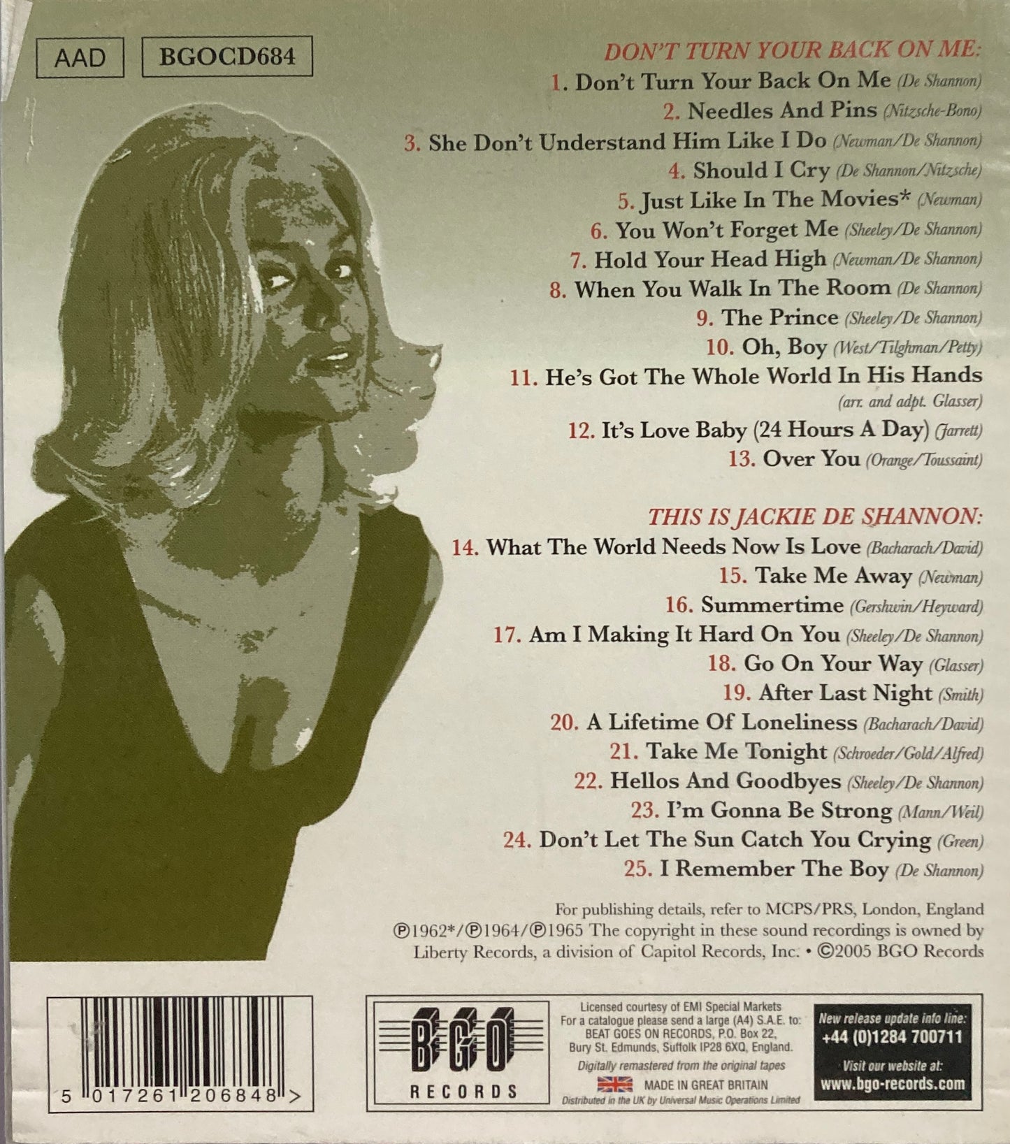 CD - Jackie DeShannon - Don't Turn Your Back On Me/This Is Jackie DeShannon