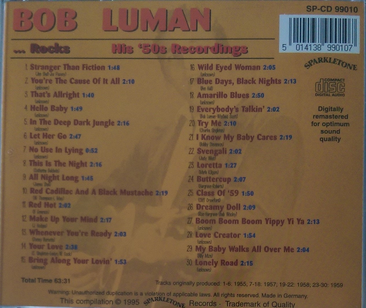 CD - Bob Luman - Rocks - His '50s Recordings