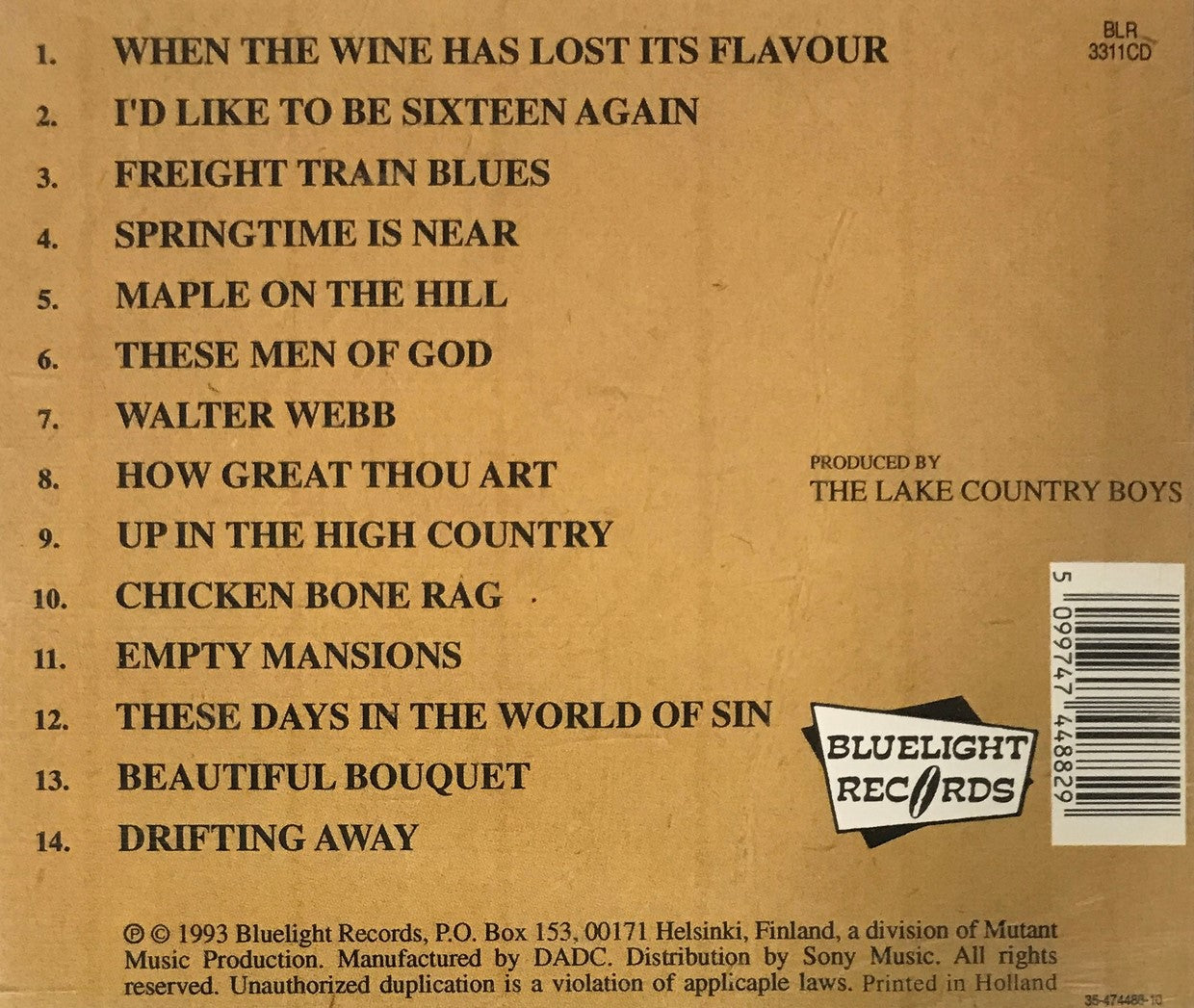 CD - Lake Country Boys - Empty Mansions