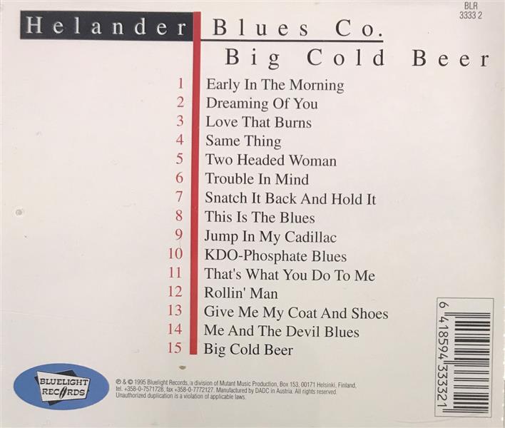 CD - Helander Blues Co. - Big Cold Beerz