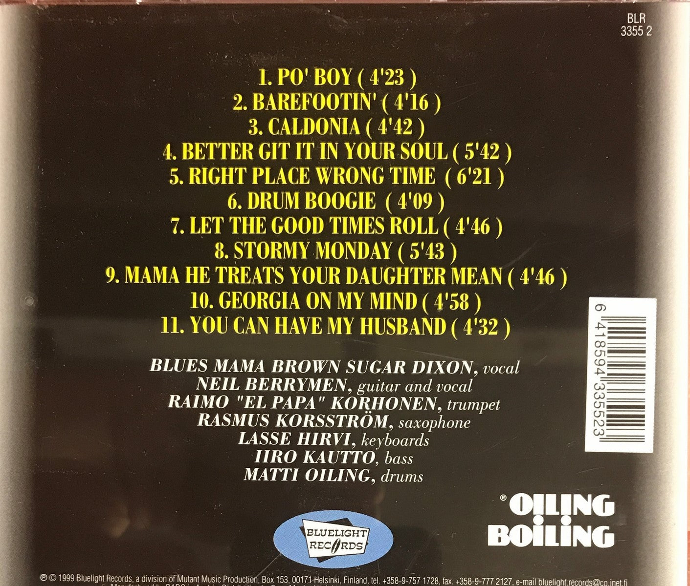 CD - Oiling Boiling Rhythm'n'Blues Band - Featuring Blues Mama Brown Sugar Dixon