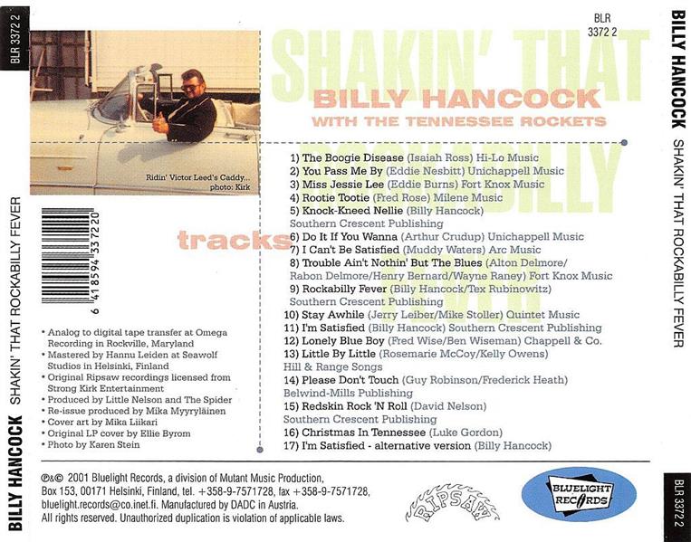 CD - Billy Hancock & The Tennessee Rockets - Shakin' That Rockabilly Fever