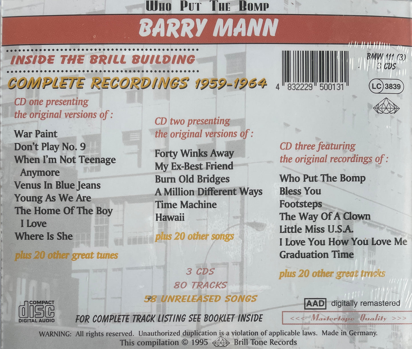 CD-3 - Barry Mann - Who Put The Bomp Inside The Brill Building - Complete Recordings 1959-1964