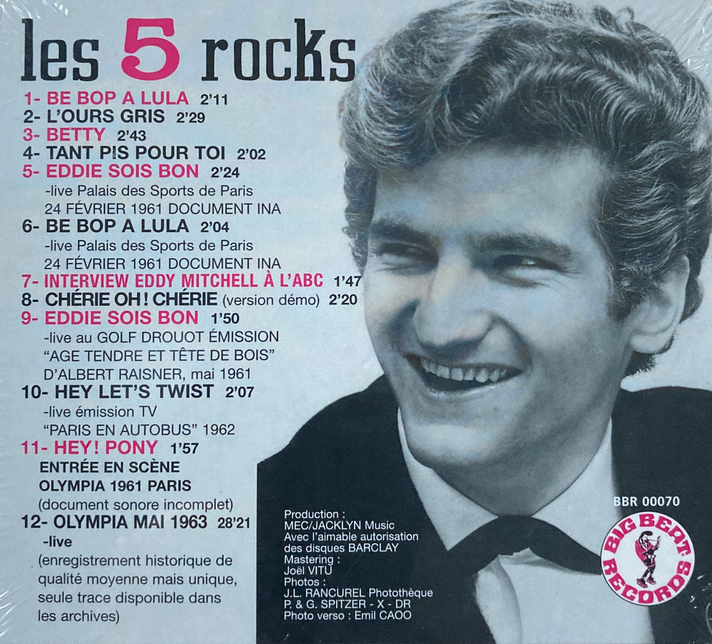 CD - Les 5 Rocks - Avec Eddy Mitchell