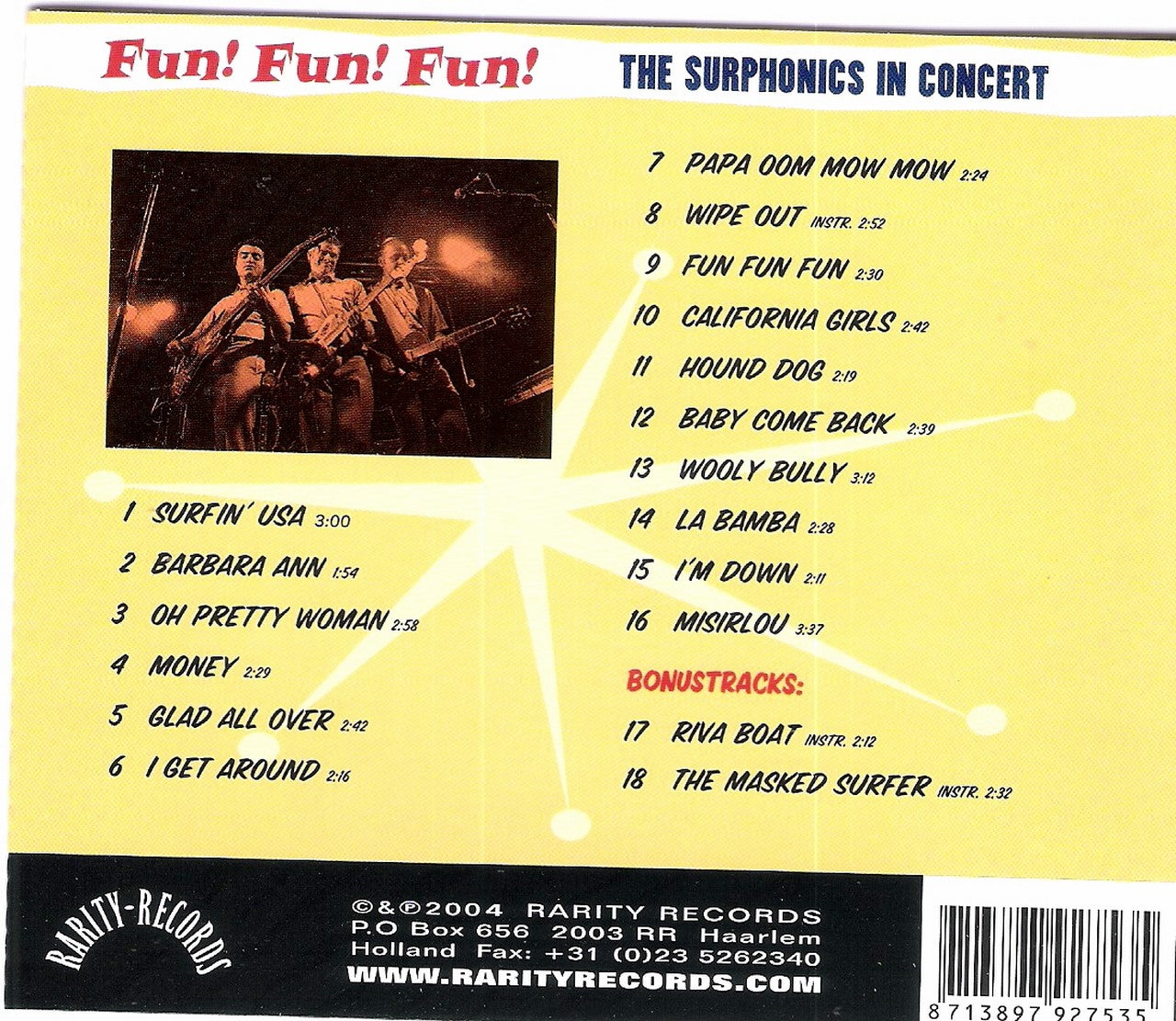 CD - Surphonics - Fun Fun Fun, Surphonics In Concert