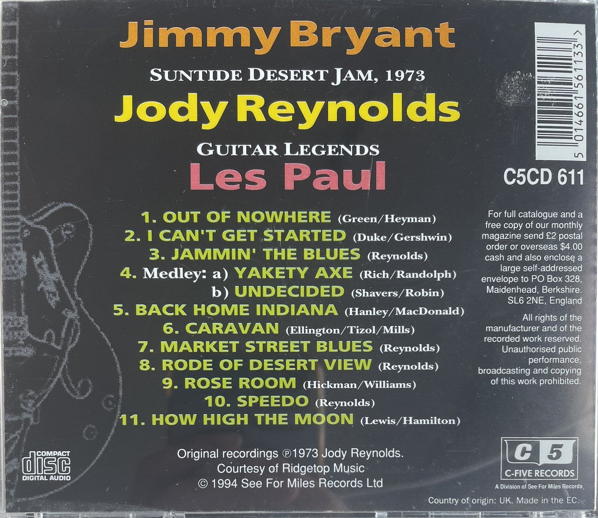 CD - VA - Guitar Legends - Suntide Desert Jam, 1973 (Jimmy Bryant, Jody Reynolds, Les Paul)