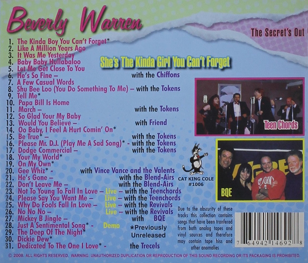 CD - Beverly Warren - The Secret's Out - She's The Kinda Girl You Can't Forget