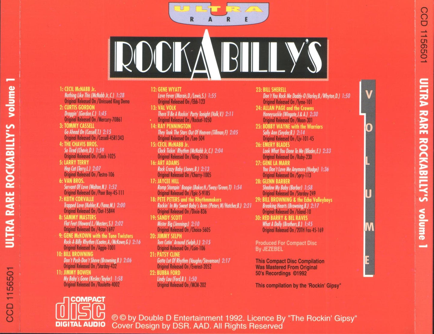 CD - VA - Ultra Rare Rockabillies Vol. 1