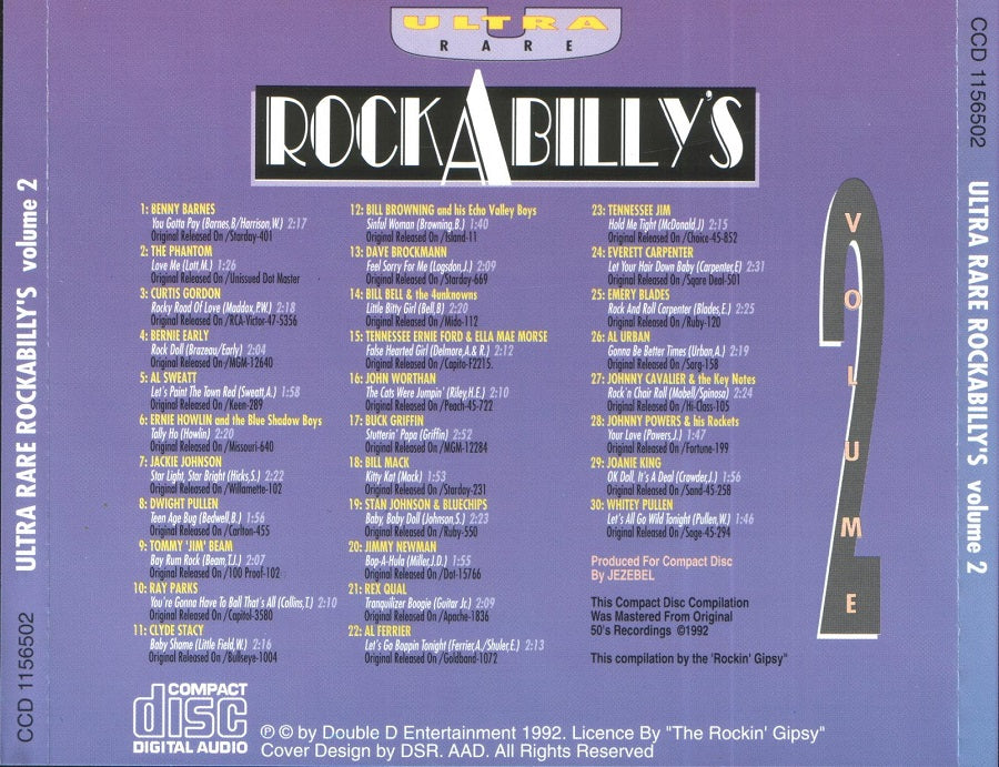 CD - VA - Ultra Rare Rockabillies Vol. 2