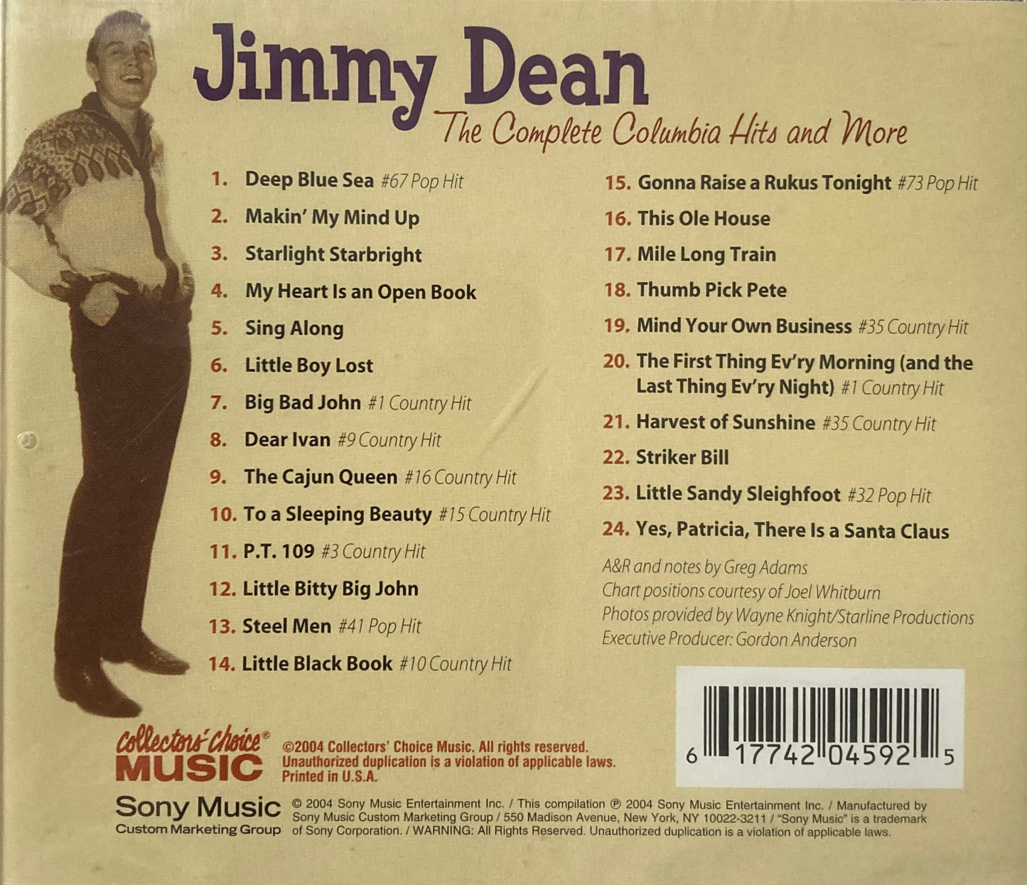 CD - Jimmy Dean - The Complete Columbia Hits And More