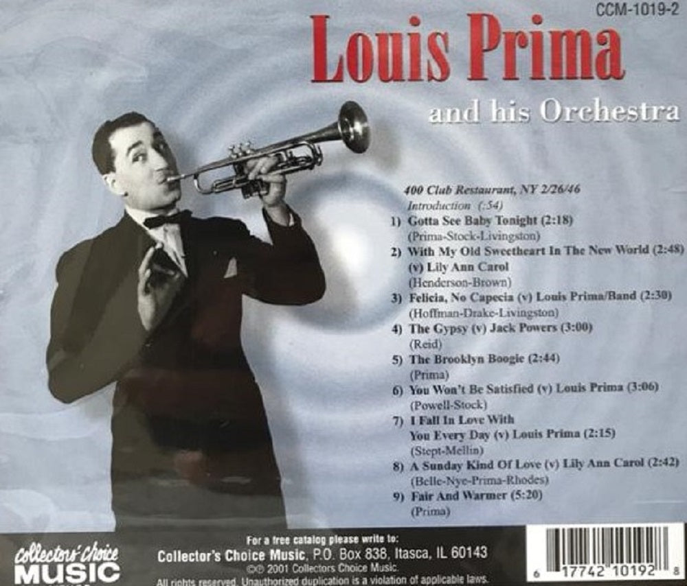 CD - Louis Prima And His Orchestra - Plays Pretty For The People