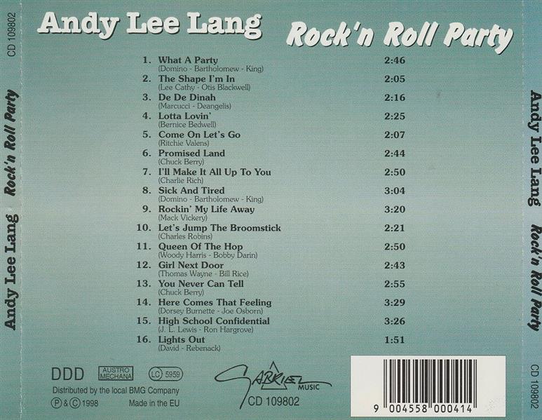 CD - Andy Lee Lang - Rock'n'Roll Party