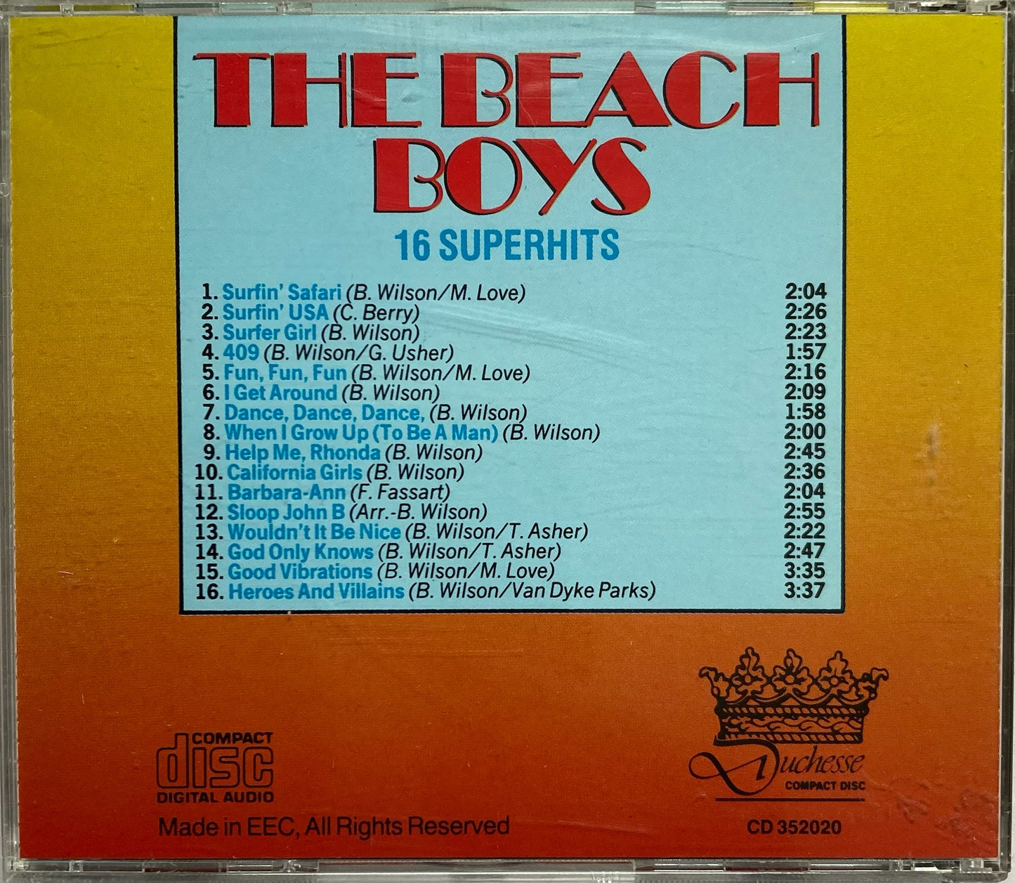 CD - Beach Boys - 16 Superhits