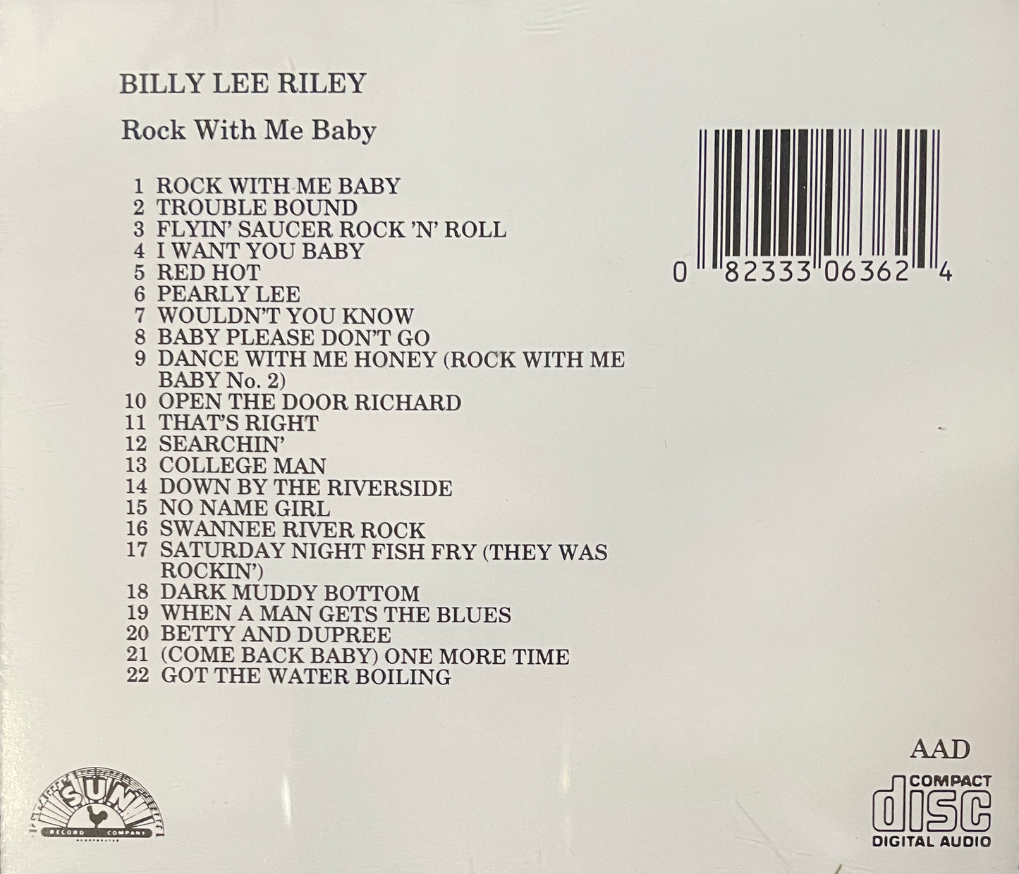 CD - Billy Lee Riley - Rock With Me Baby-Original Sun Recordings