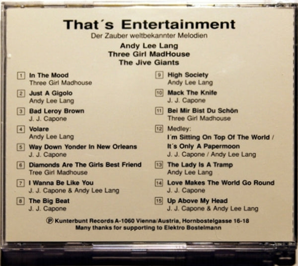 CD - Andy Lee Lang - CD - VA - That's Entertainment Of the 30s.40s And 50s