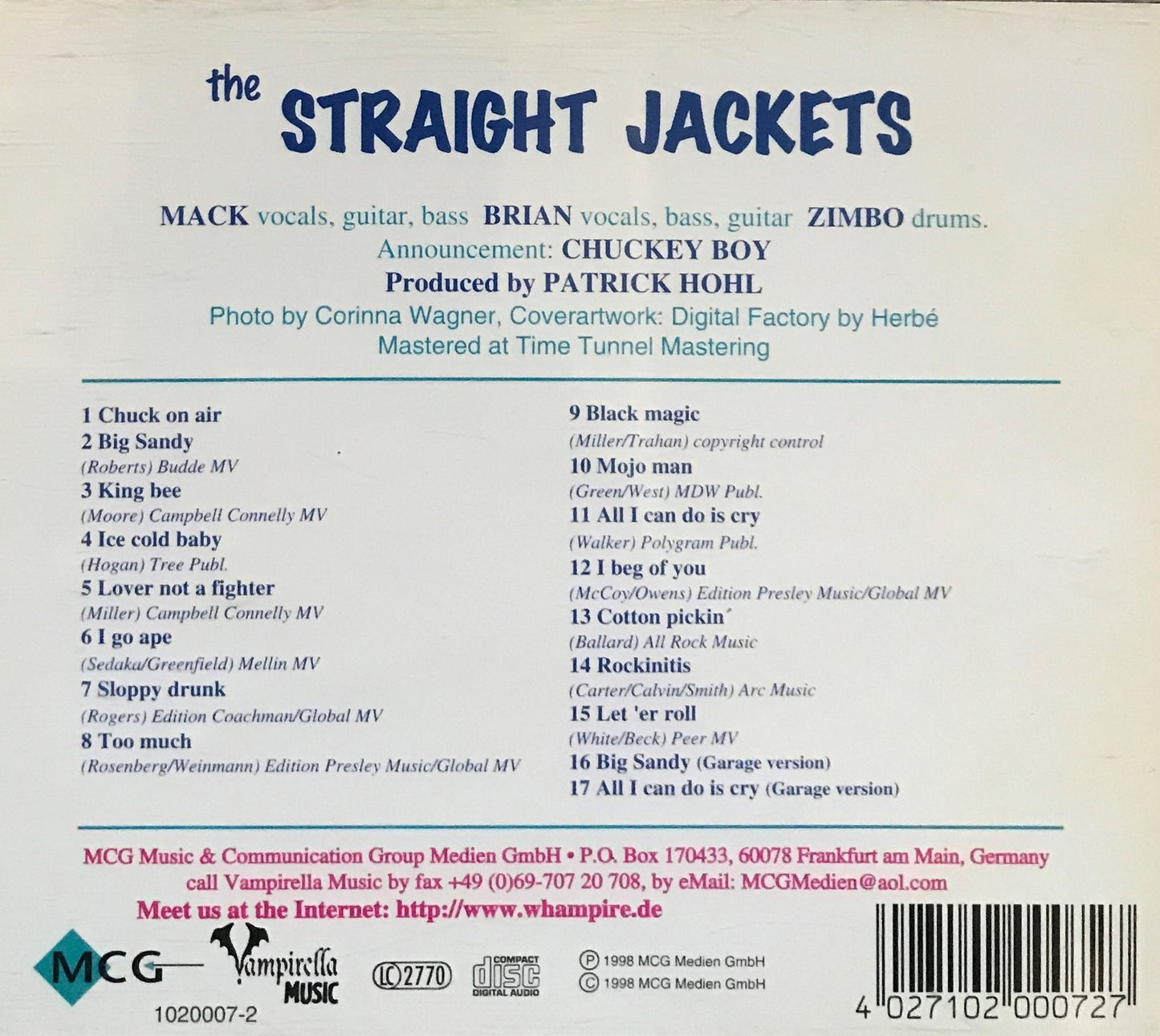 CD - Straight Jackets - King Bee