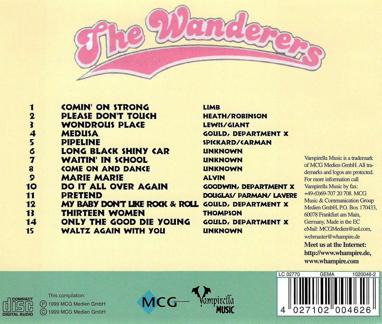 CD - Wanderers - Comin' On Strong