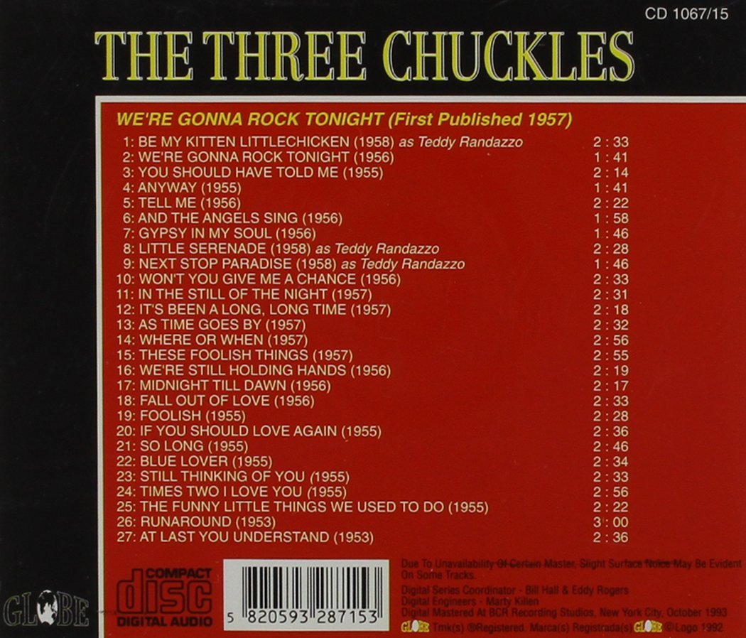 CD - Three Chuckles - We're Gonna Rock Tonight - Collectors Gold Vol.35