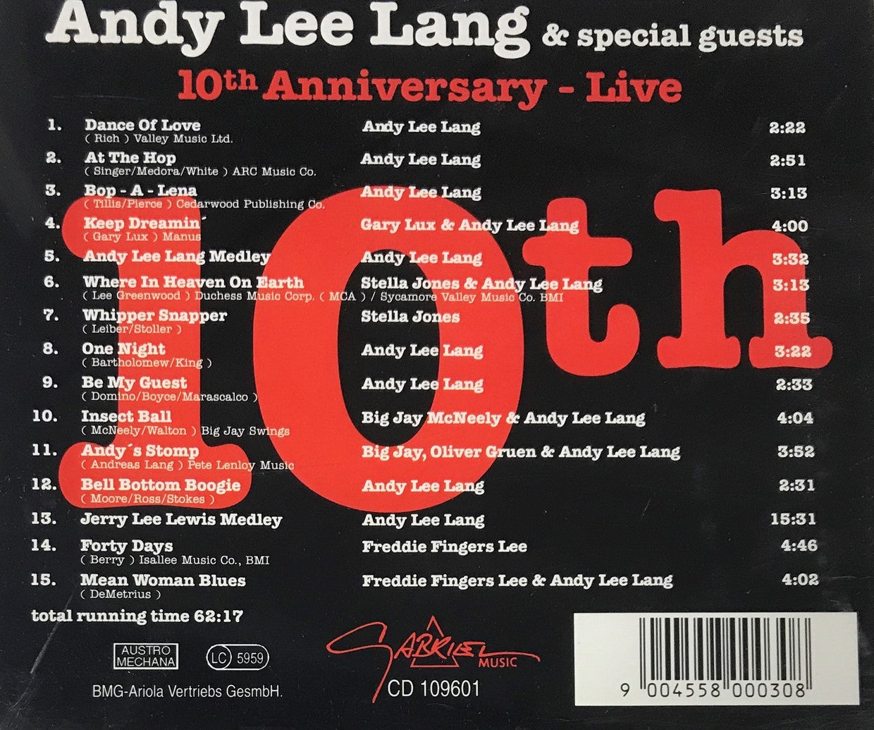 CD - Andy Lee Lang - 10th Anniversary - Live