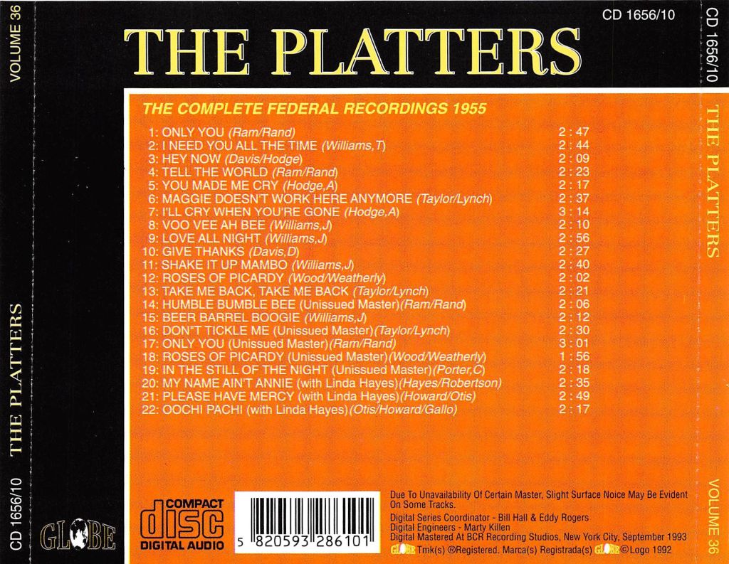 CD - Platters - Complete Federal Recordings 1955