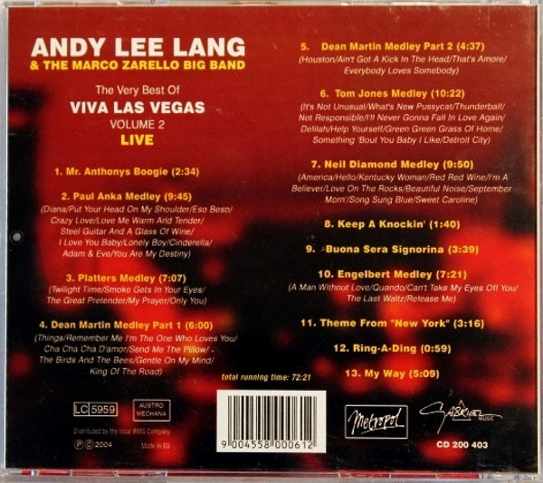 CD - Andy Lee Lang & The Marco Zarello Big Band - The Very Best Of Viva Las Vegas Vol.2