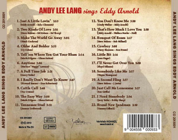 CD - Andy Lee Lang - Sings Eddy Arnold