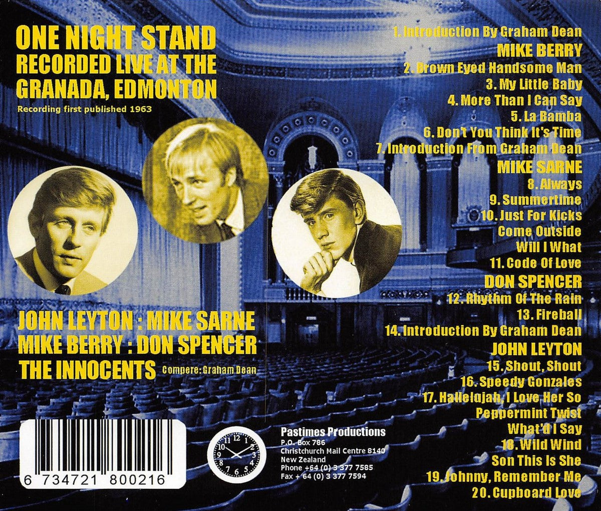 CD - VA - One Night Stand - John Leyton & Mike Sarne u.a.