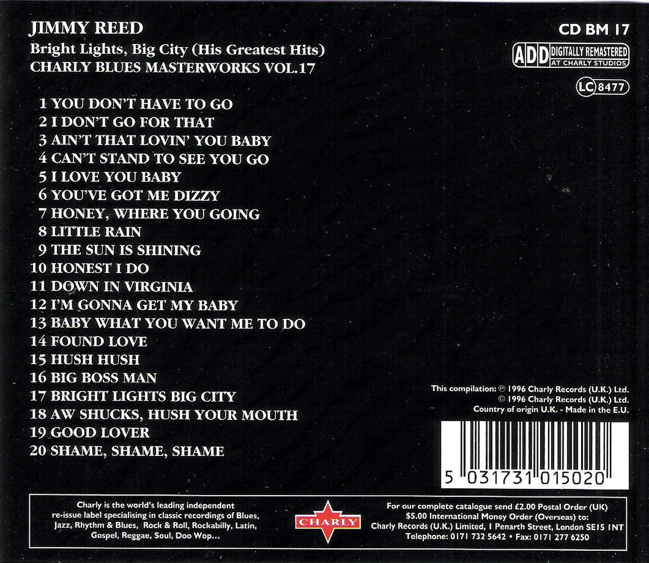 CD - Jimmy Reed - Bright Lights Big City