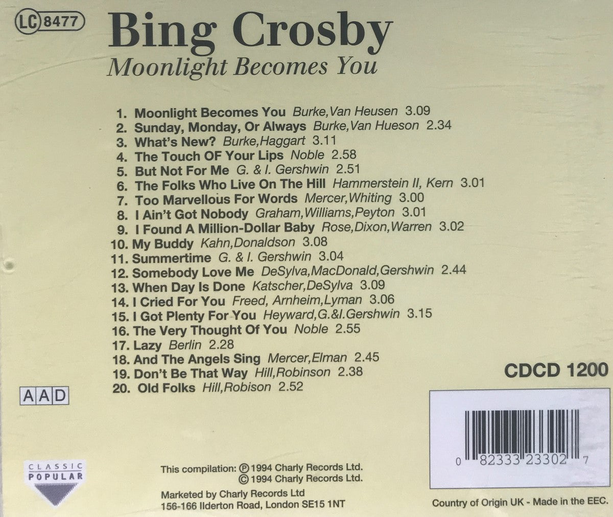 CD - Bing Crosby - Moonlight Becomes You