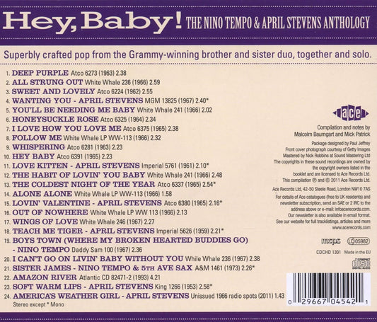 CD - Nino Tempo & April Stevens - Hey Baby! The Nino Tempo & April Stevens Anthology