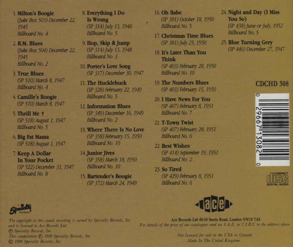 CD - Roy Milton & His Solid Senders - The Legends Of Specialty Series