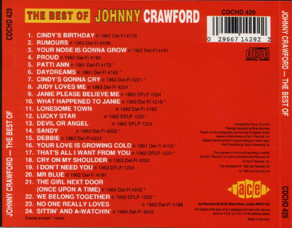 CD - Johnny Crawford - Best Of Johnny Crawford