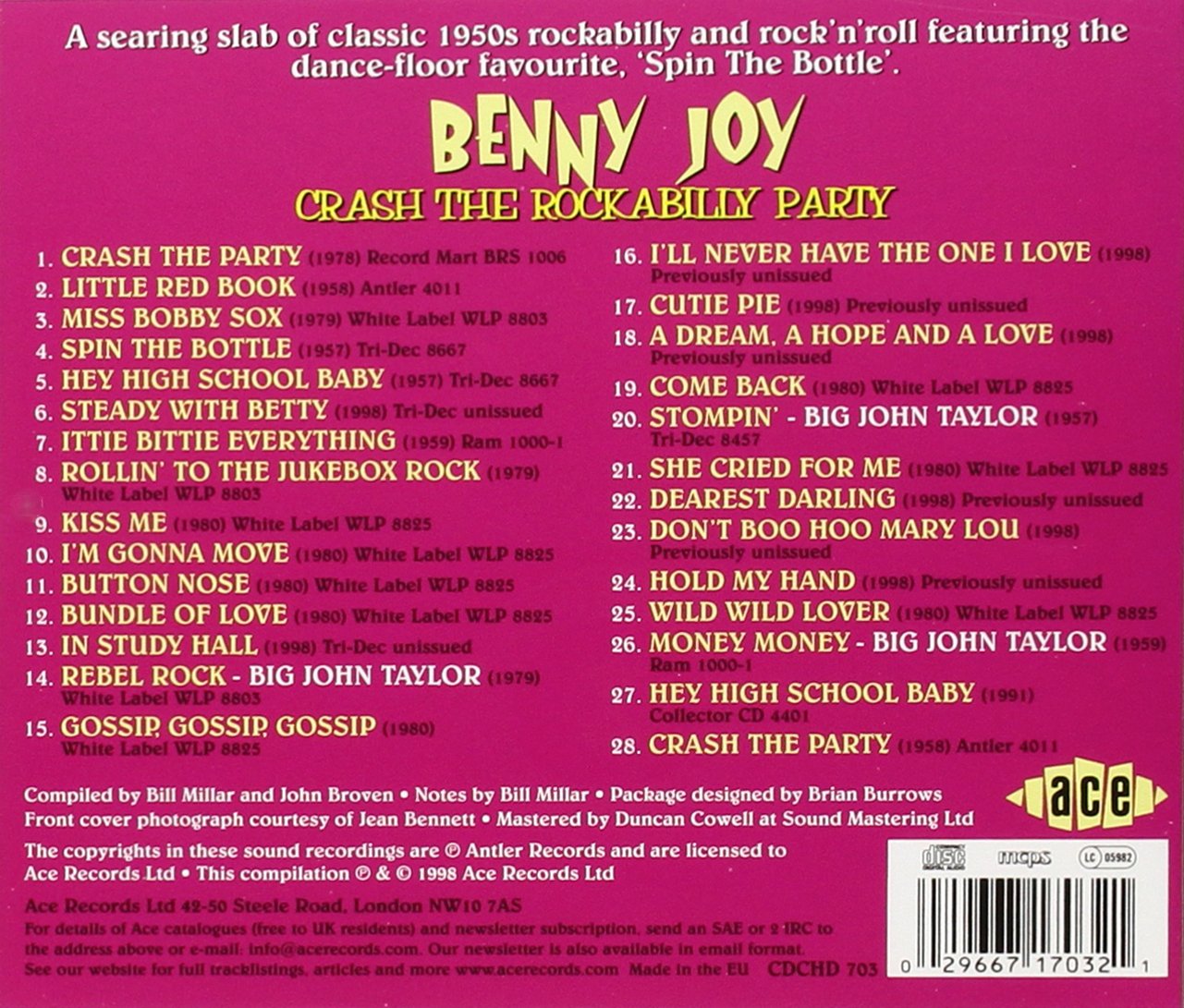 CD - Benny Joy - Crash The Rockabilly Party