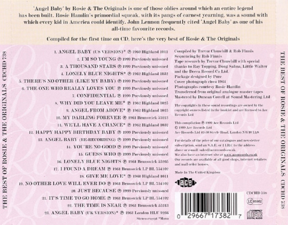 CD - Rosie & The Originals - Best Of Rosie And The Originals