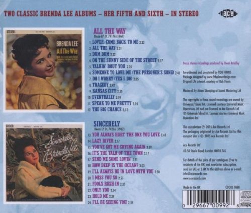 CD - Brenda Lee - 2 Classic Albums - All The Way, Sincerly