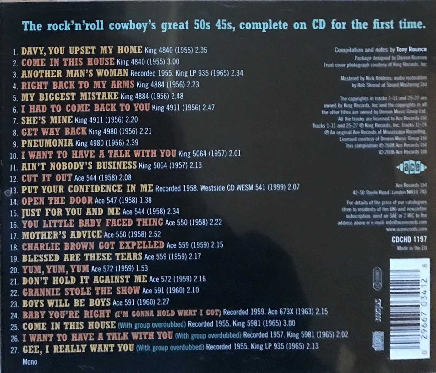 CD - Joe Tex - Get Way Back - The 1950s Recordings