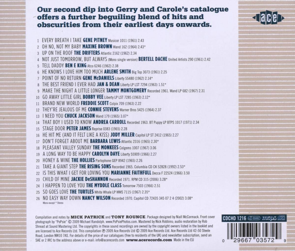 CD - VA - Honey & Wine - Another Gerry Coffin & Carole King