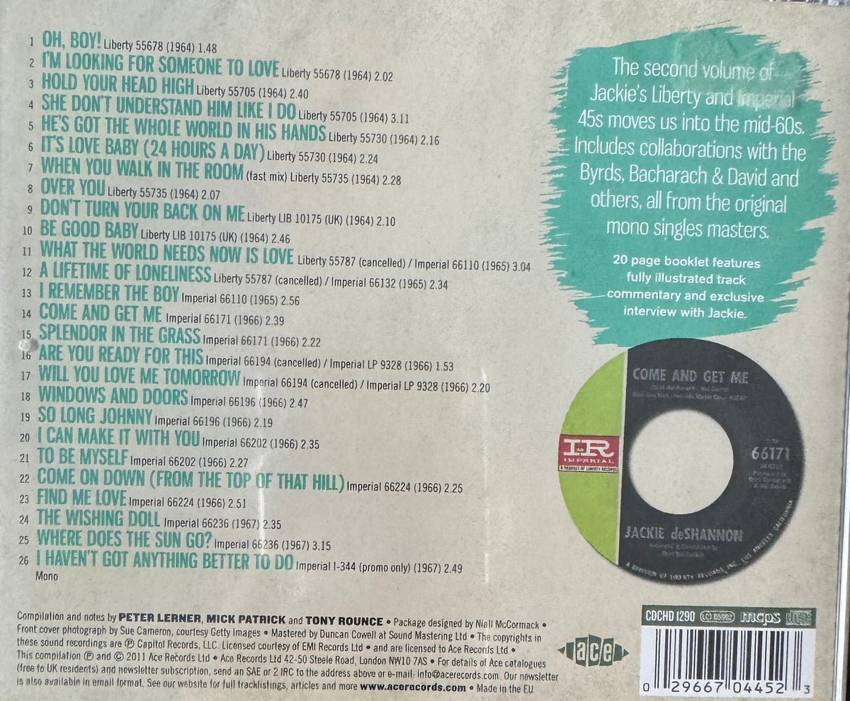CD - Jackie DeShannon - Come And Get Me