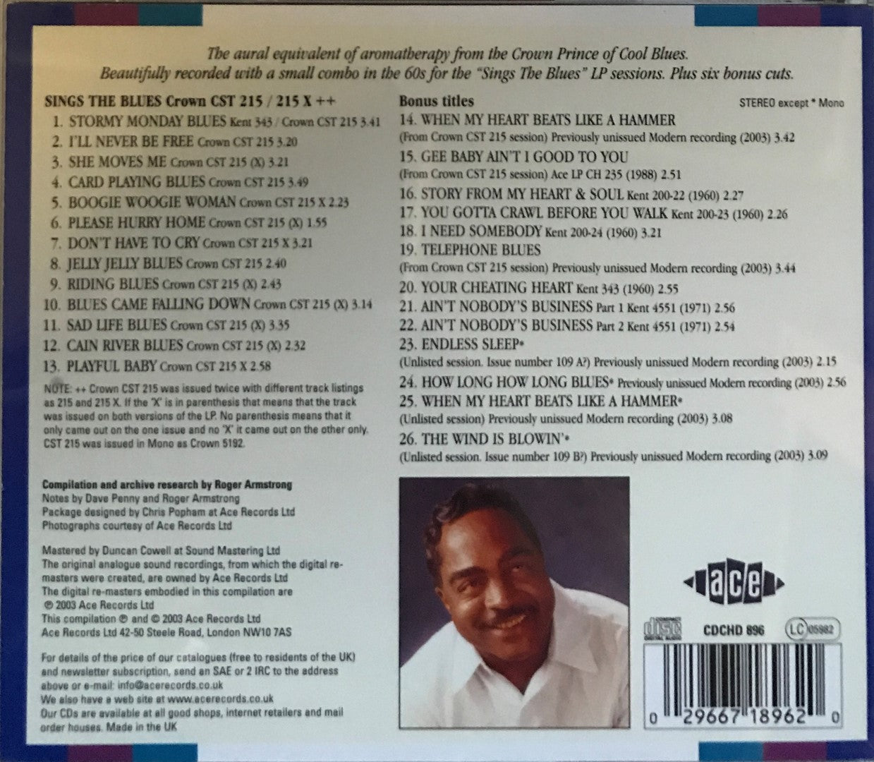 CD - Jimmy Witherspoon - Sings The Blues Sessions