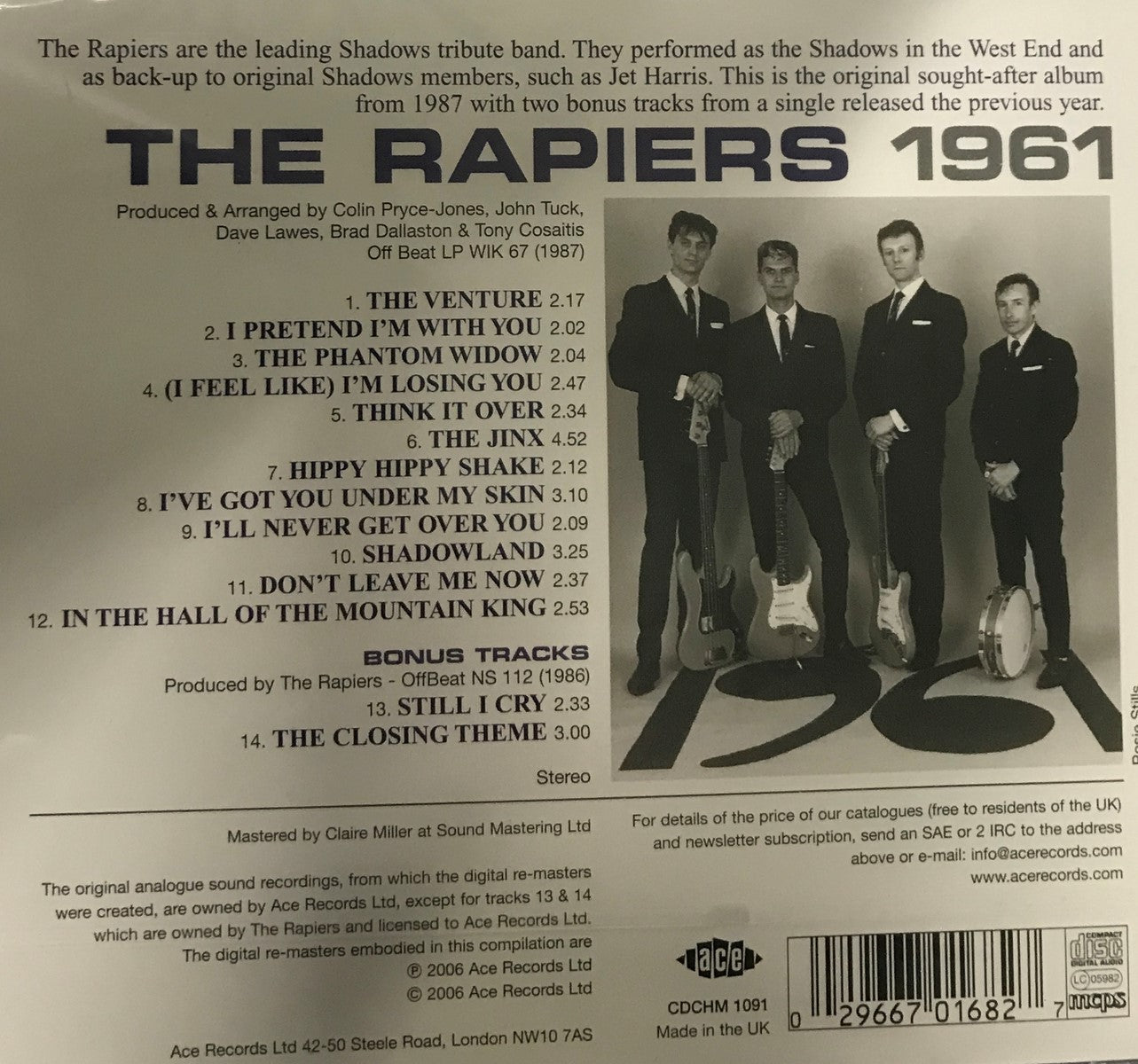 CD - Rapiers - 1961