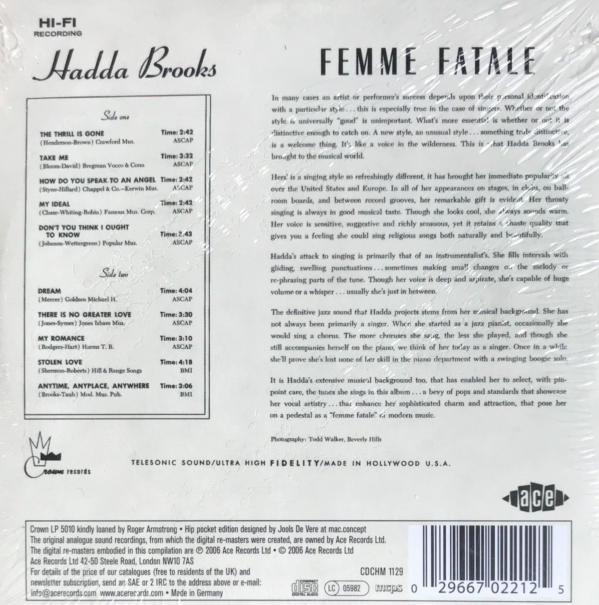 CD - Hadda Brooks - Femme Fatale