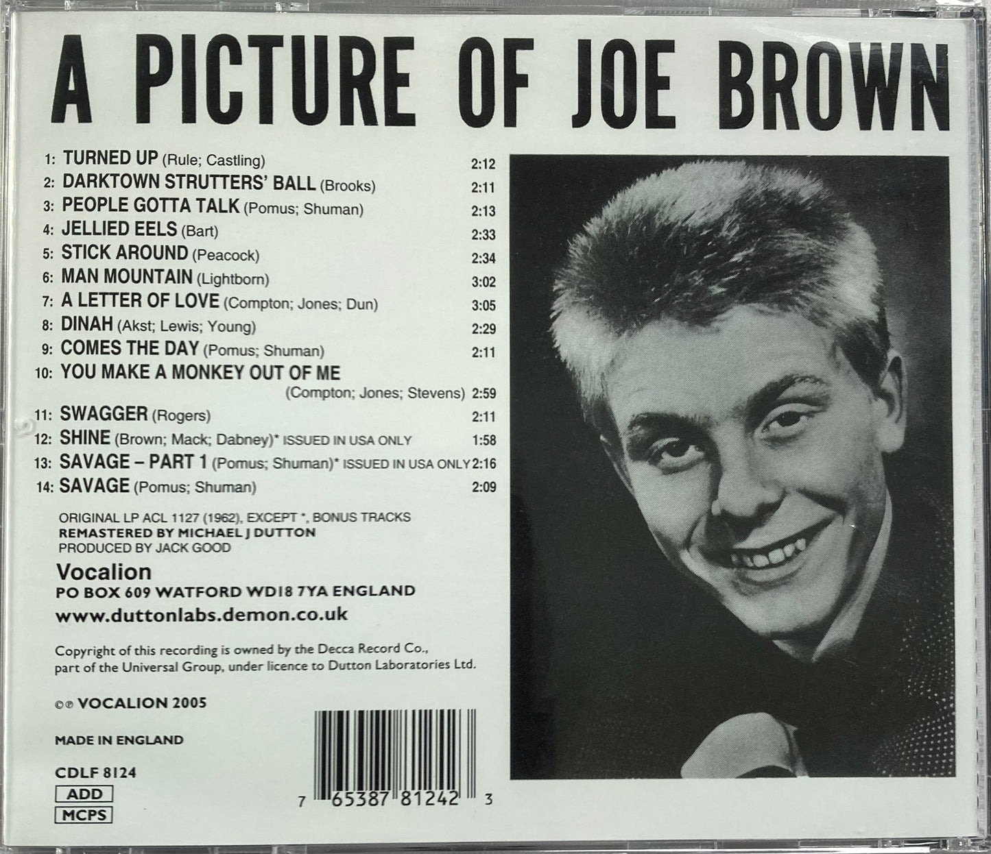 CD - Joe Brown At Decca - A Picture Of Joe Brown