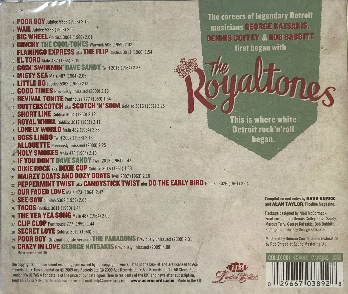 CD - Royaltones - The Royaltones Featuring Legendary Musicians