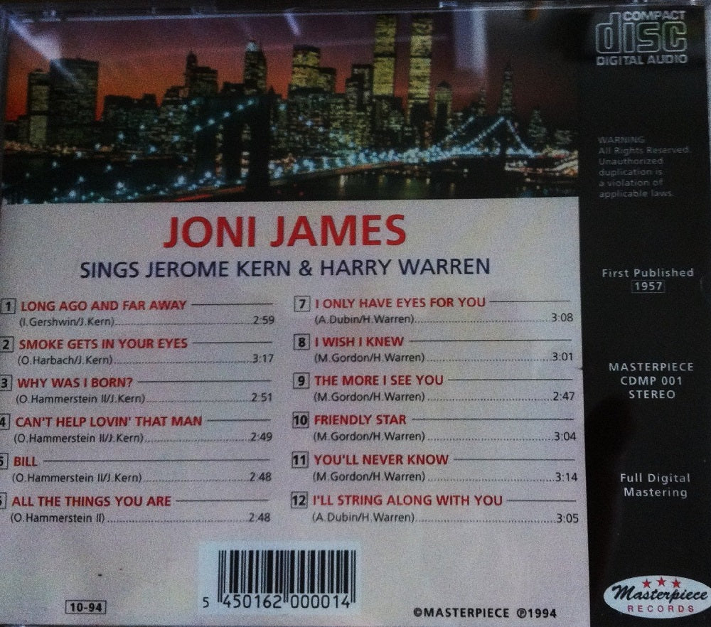 CD - Joni James - Sings Jerome Kern & Harry Warren