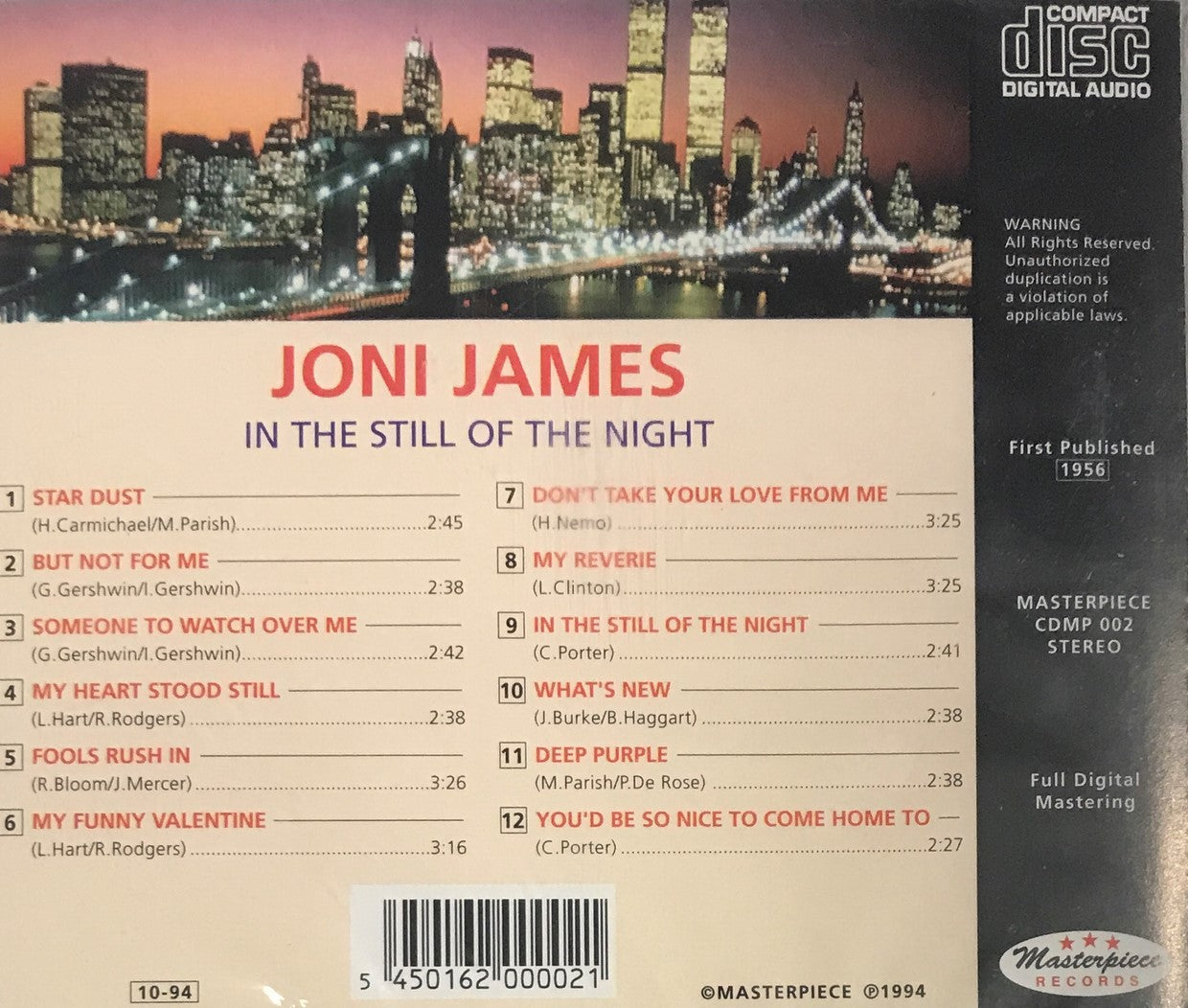 CD - Joni James - In The Still Of The Night