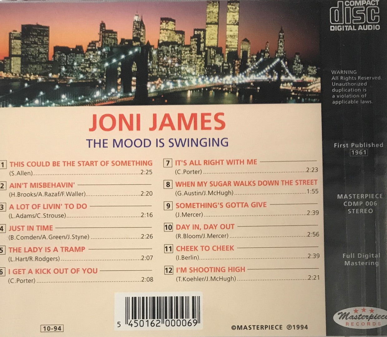 CD - Joni James - The Mood Is Swinging