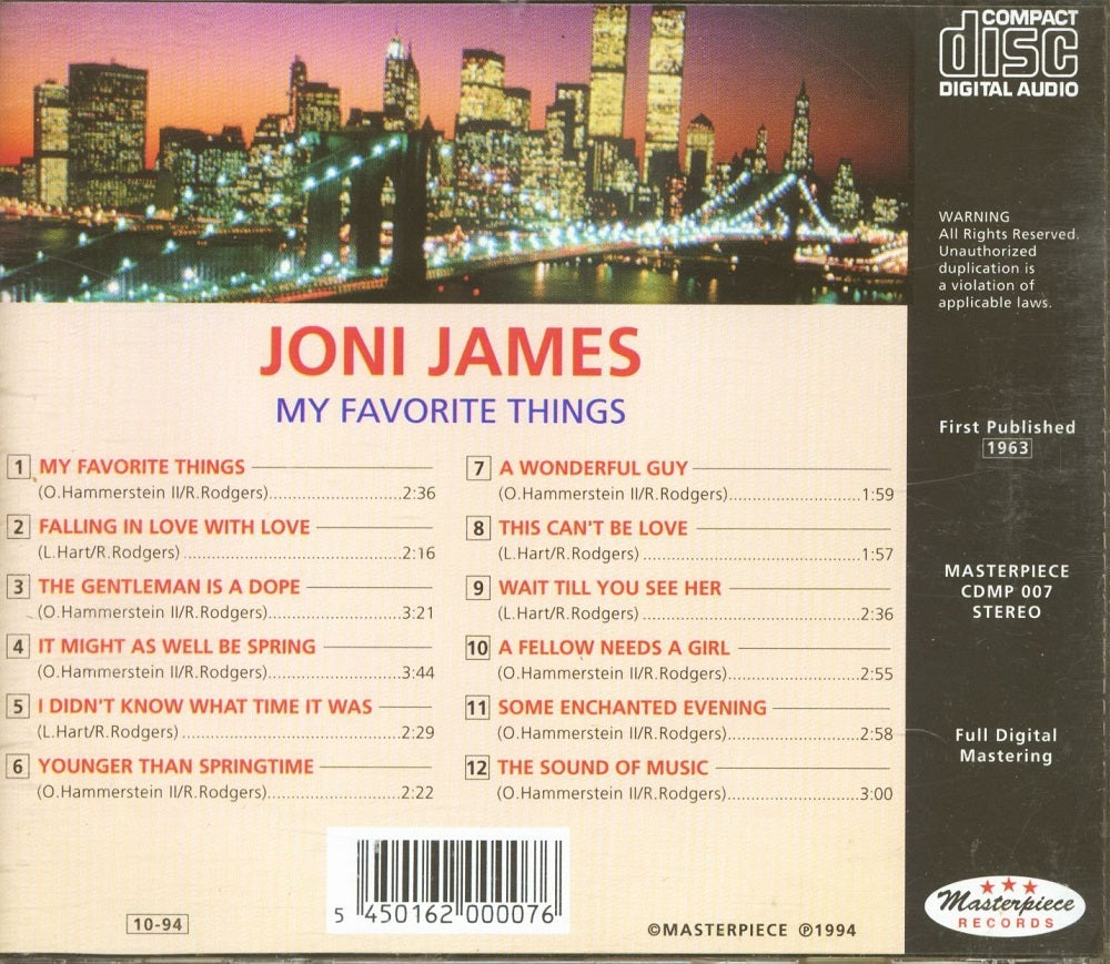 CD - Joni James - My Favorite Things