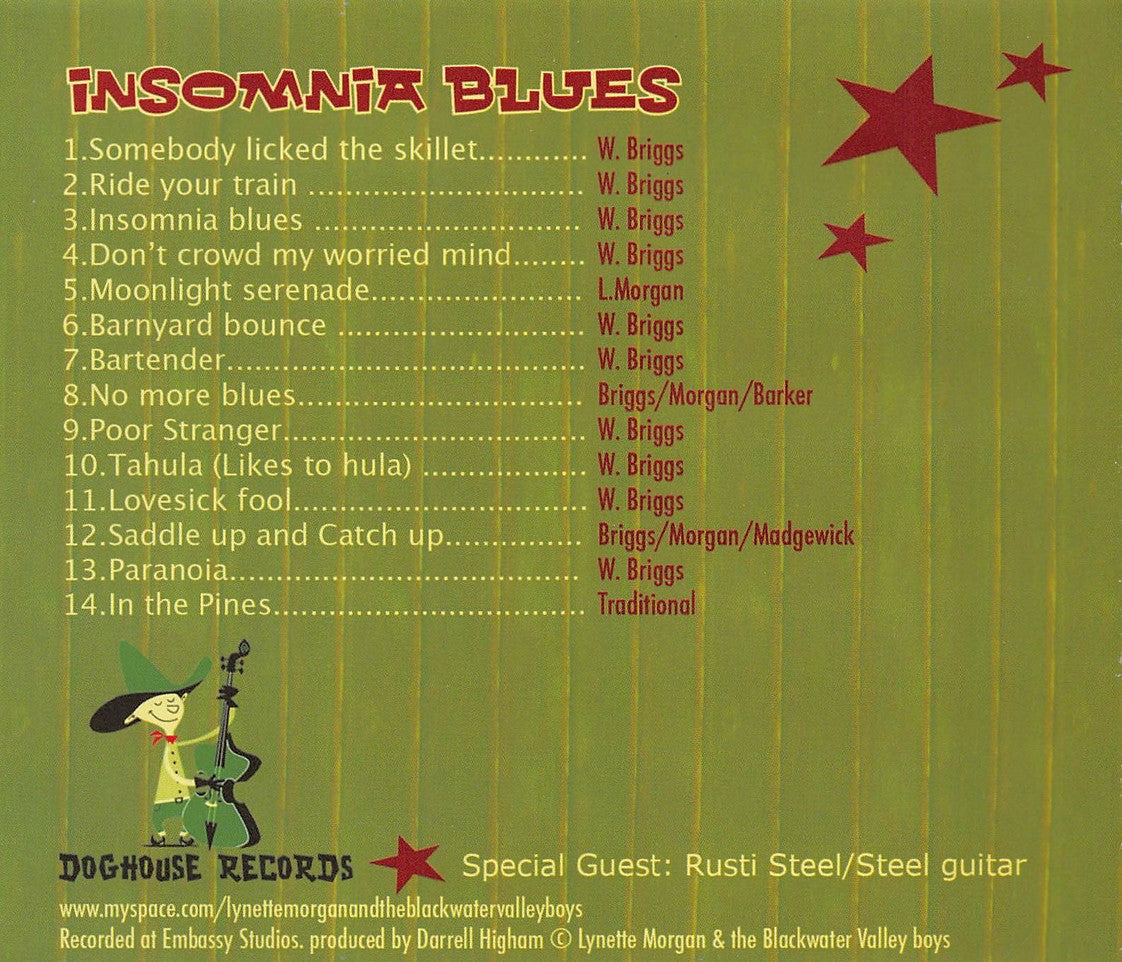 CD - Lynette Morgan & The Blackwater Valley Boys - Insomnia Blues