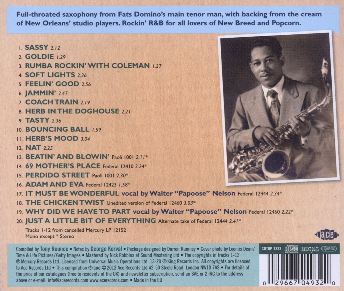 CD - Herb Hardesty - Wing and Federal Recordings 1958-61