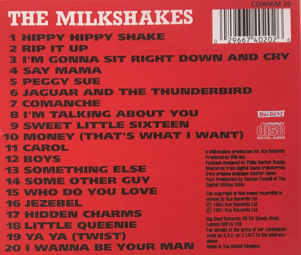 CD - Milkshakes - 20 Rock And Roll Hits Of The 50s And 60s